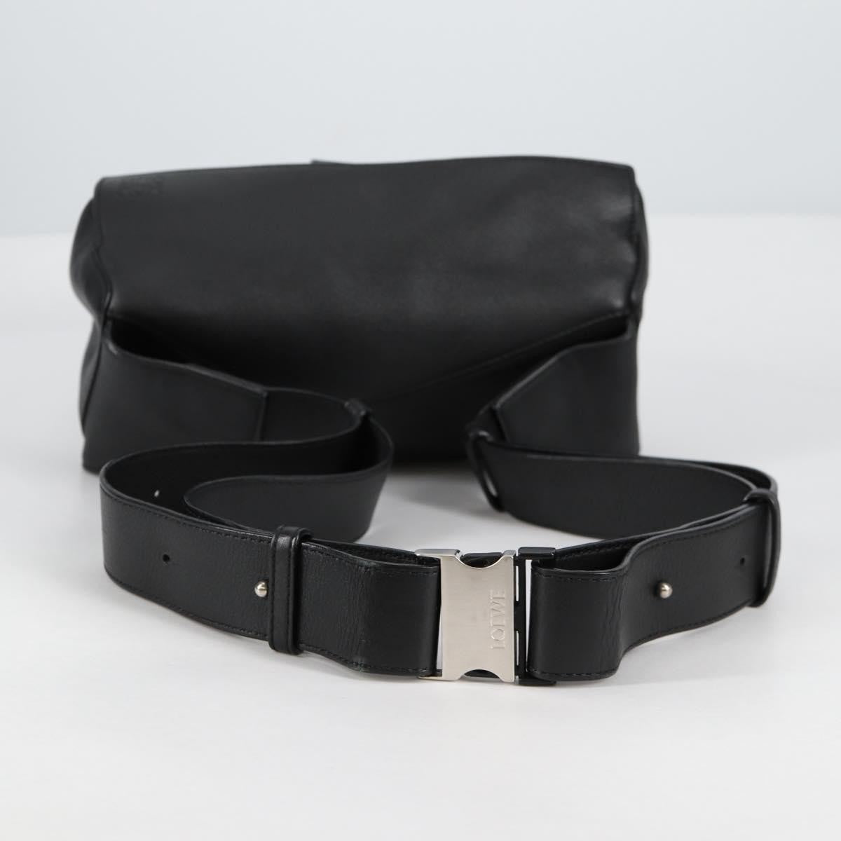 Loewe Puzzle Bumbag Leather, BLACK, LEATHER, Travel bag