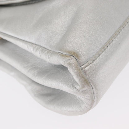 Chanel Mademoiselle Lock Accordion Flap Bag Quilted Lambskin, SILVER, LEATHER, Shoulder bag