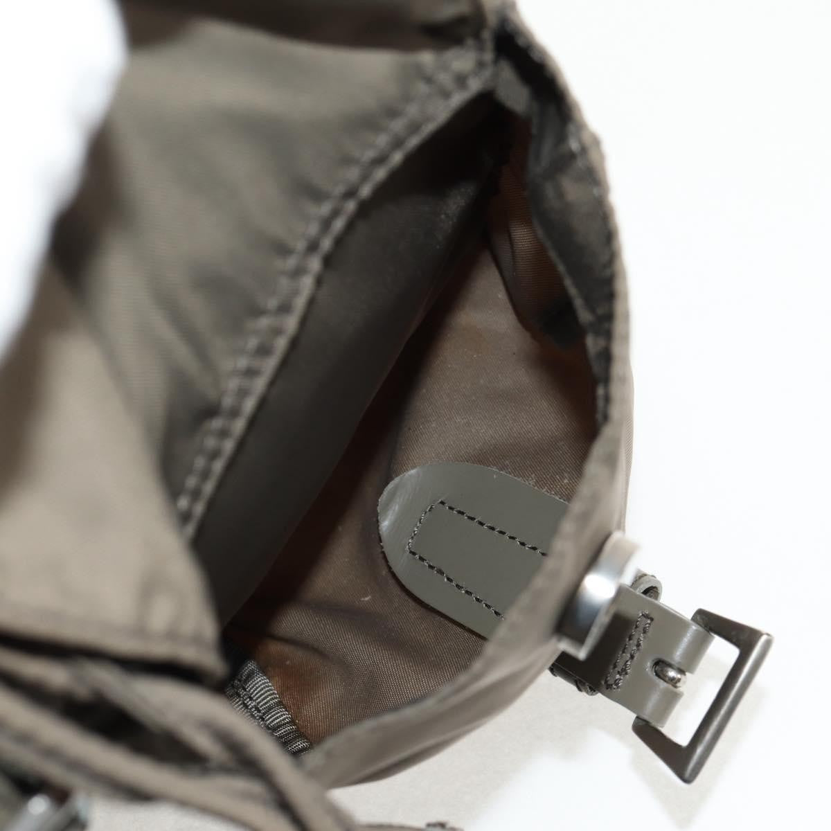 Prada Vela Double Front Pocket Backpack Tessuto with Saffiano Leather, GRAY, NYLON, Backpack