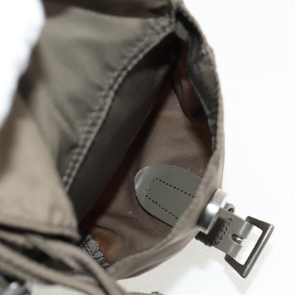 Prada Vela Double Front Pocket Backpack Tessuto with Saffiano Leather, GRAY, NYLON, Backpack