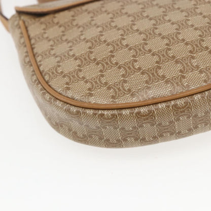 Celine Vintage Macadam Shoulder Bag Canvas, BEIGE, PVC, Shoulder bag