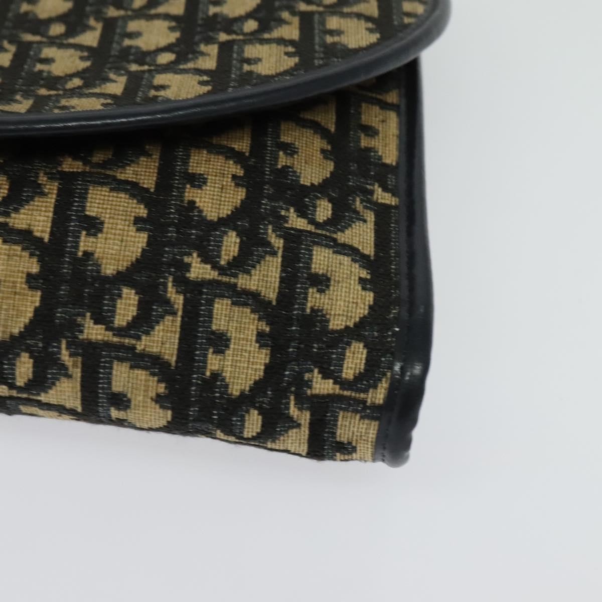 Christian Dior Vintage Trotter Flap Shoulder Bag Diorissimo Canvas, NAVY, CANVAS, Shoulder bag