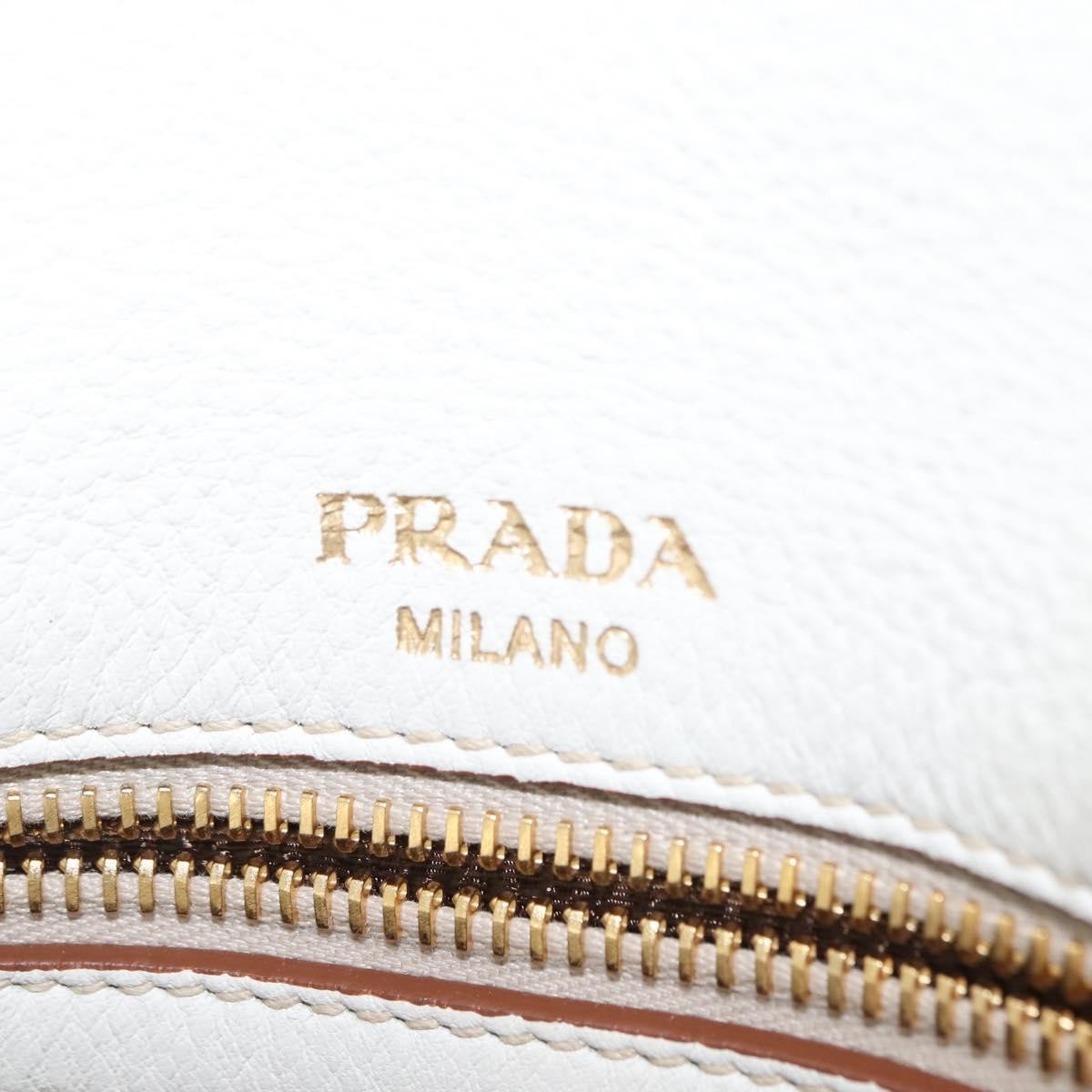 Prada Flap Crossbody Bag Vitello Daino, WHITE, LEATHER, Shoulder bag
