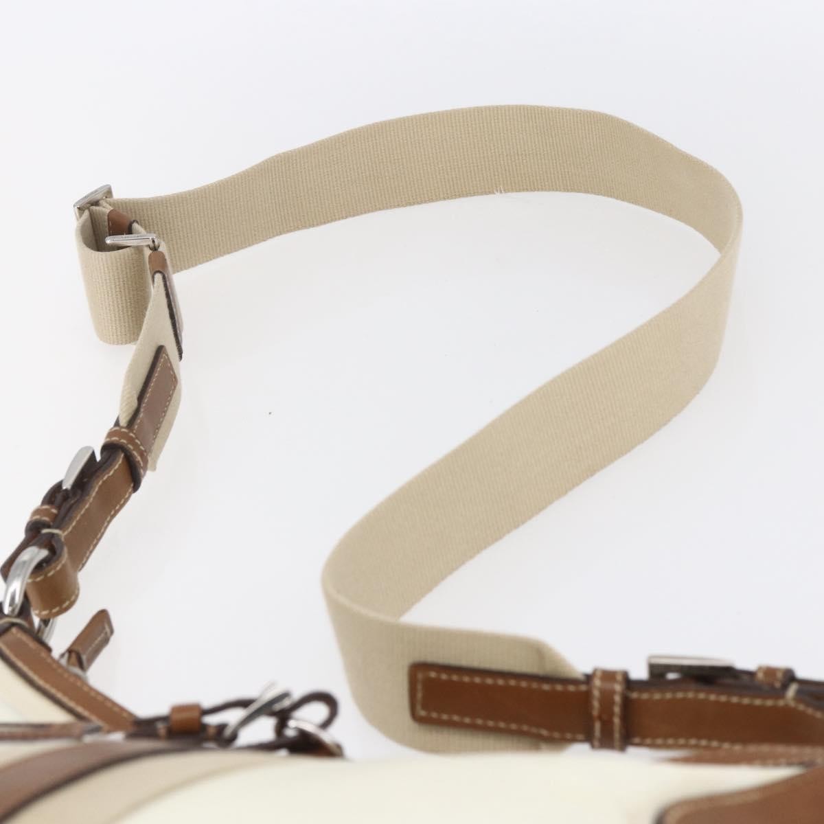 Prada Vintage Shoulder Bag Nylon and Leather, BEIGE, NYLON, Shoulder bag