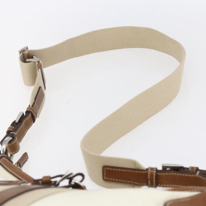 Prada Vintage Shoulder Bag Nylon and Leather, BEIGE, NYLON, Shoulder bag