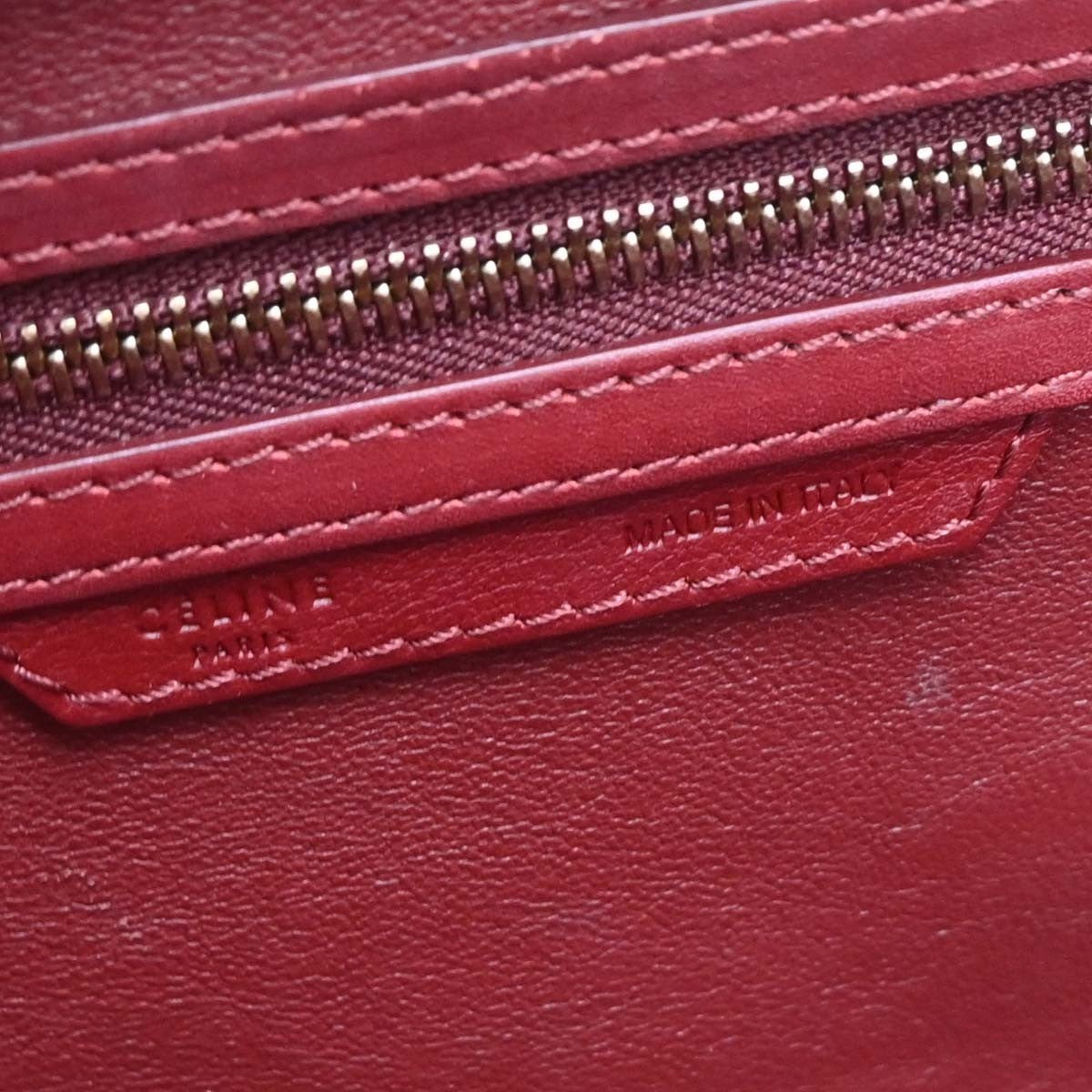 Celine Luggage Bag Smooth Leather, BURGUNDY, LEATHER, Handbag