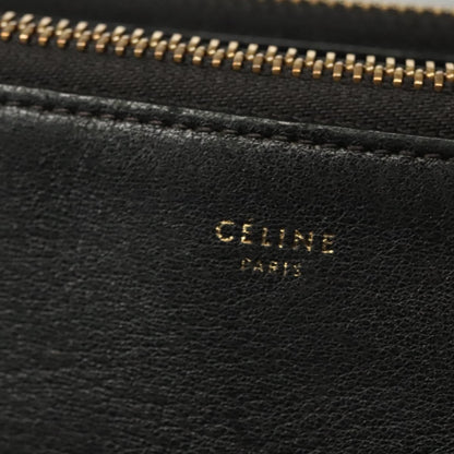 Celine Trio Crossbody Bag Leather, BLACK, LEATHER, Crossbody bag