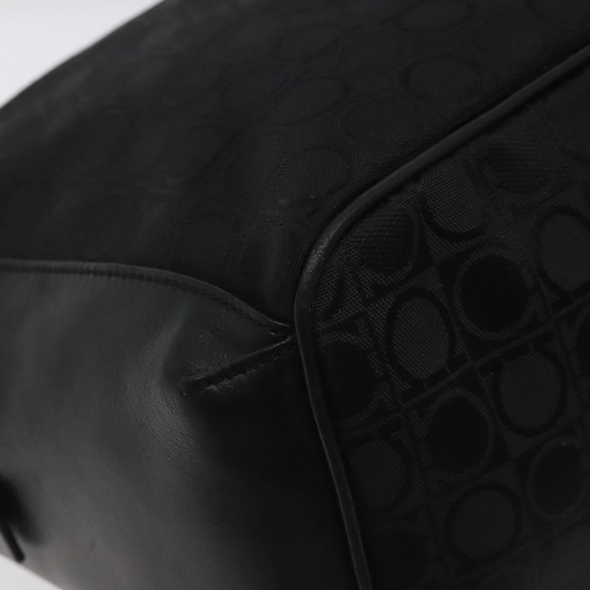 Salvatore Ferragamo Gancini Shoulder Bag Canvas, BLACK, CANVAS, Shoulder bag