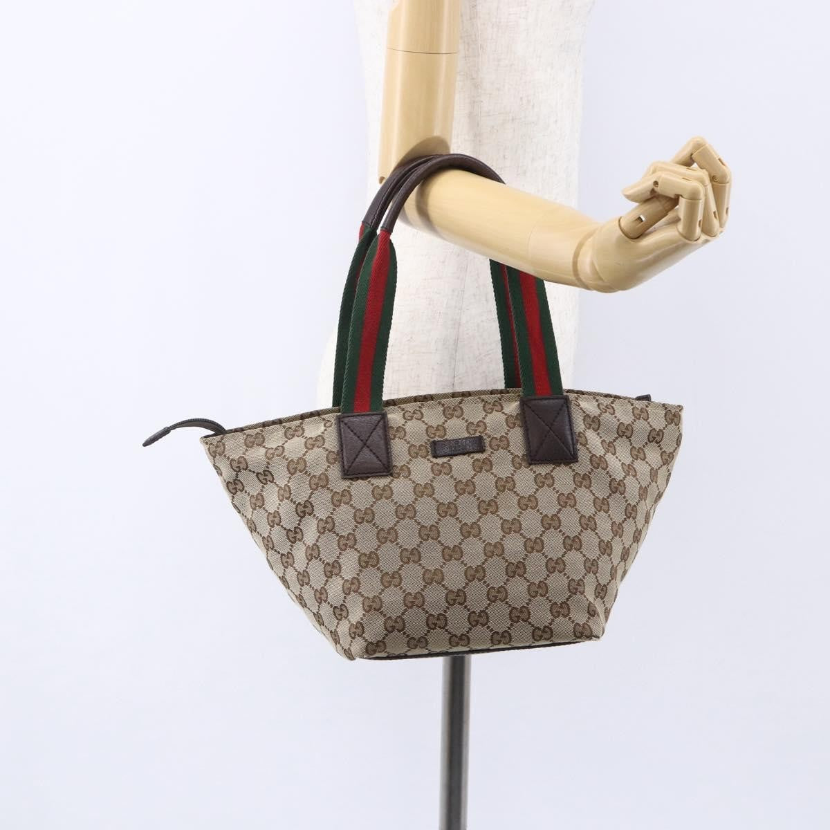 Gucci Web Zip Tote GG Canvas, BEIGE, CANVAS, Handbag