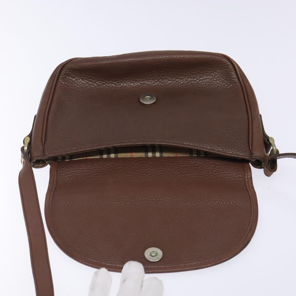Burberry Flap Shoulder Bag Leather, BROWN, LEATHER, Shoulder bag
