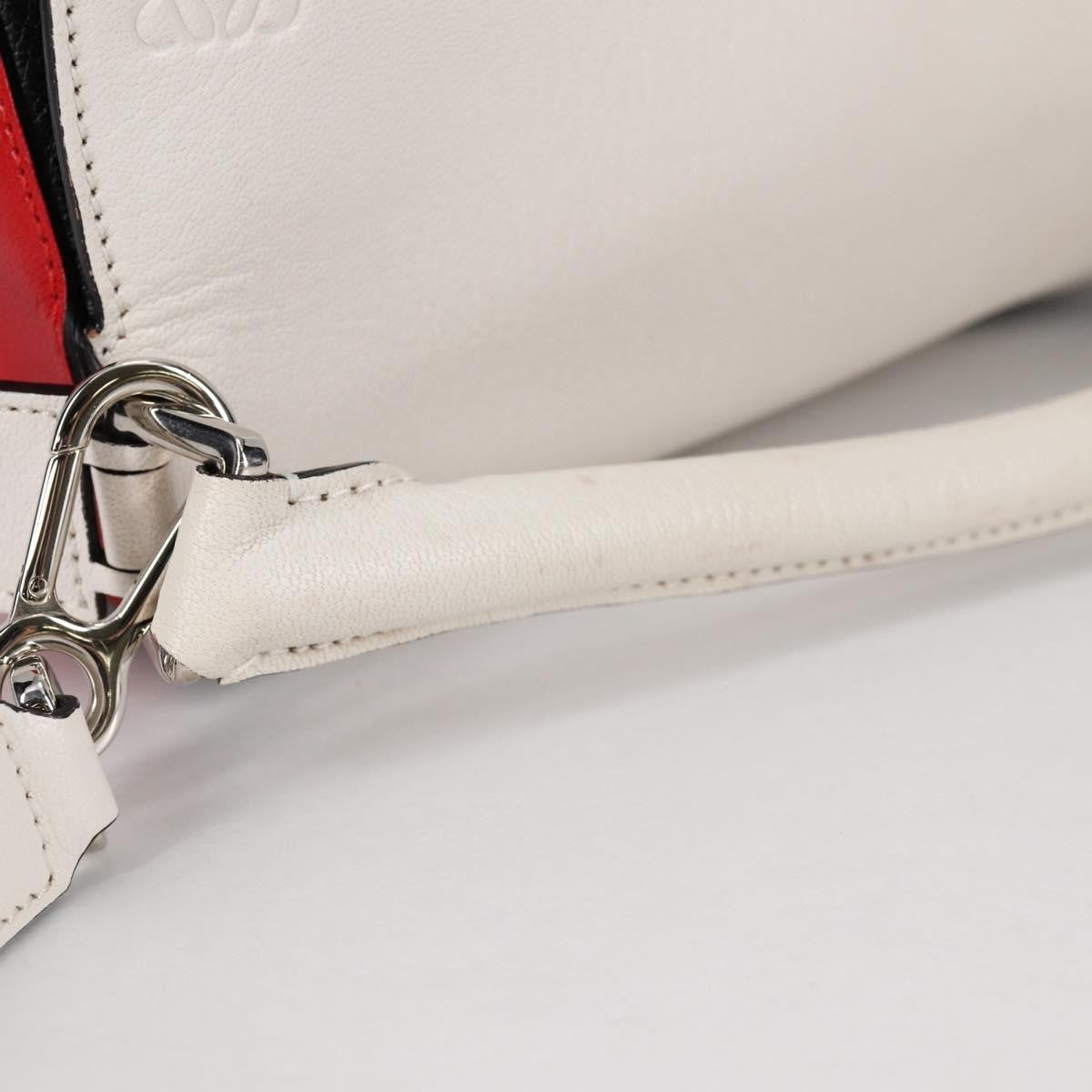 Loewe Puzzle Bag Leather, WHITE, LEATHER, Handbag
