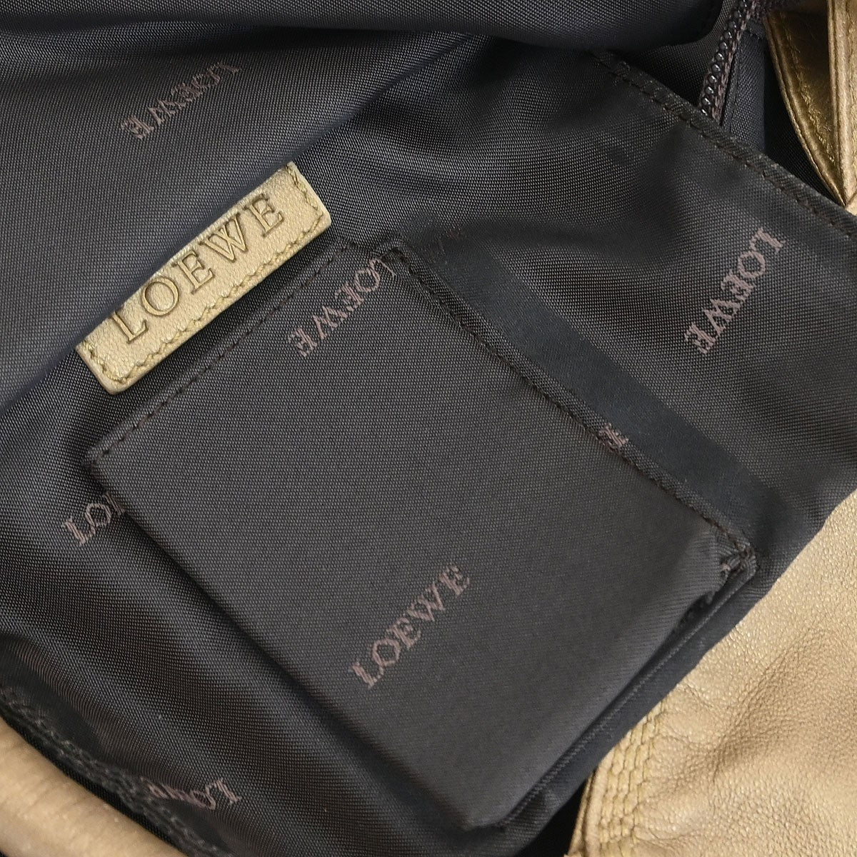 Loewe Anagram Logo Nappa Aire Hand Bag Leather, GOLD, LEATHER, Handbag