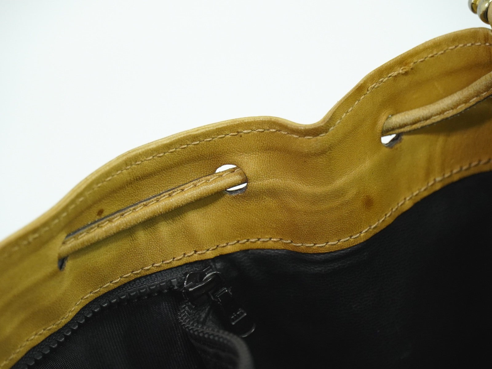 Celine Triomphe Drawstring Bucket Bag Leather, BLACK, LEATHER, Shoulder bag