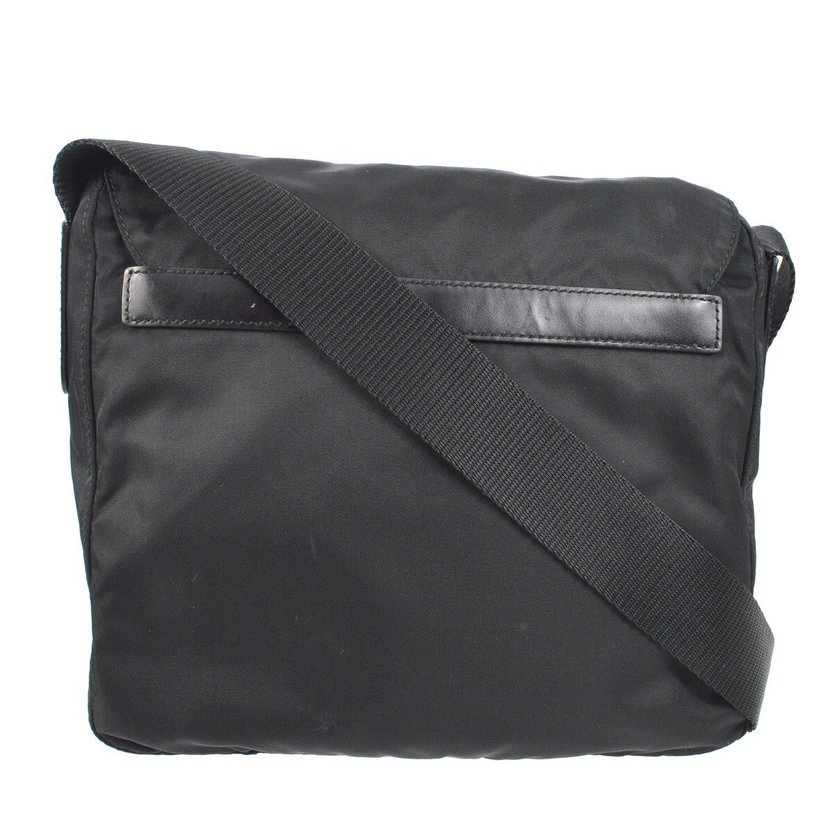Prada Buckle Messenger Bag Tessuto, BLACK, NYLON, Shoulder bag