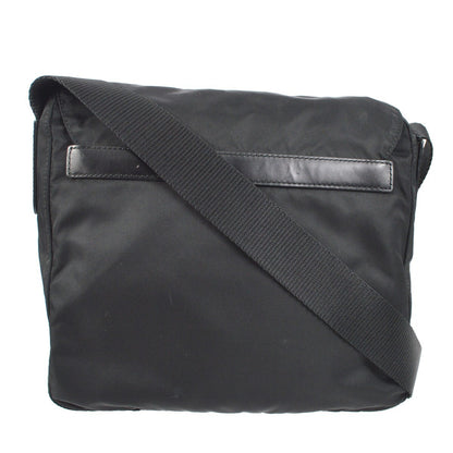 Prada Buckle Messenger Bag Tessuto, BLACK, NYLON, Shoulder bag