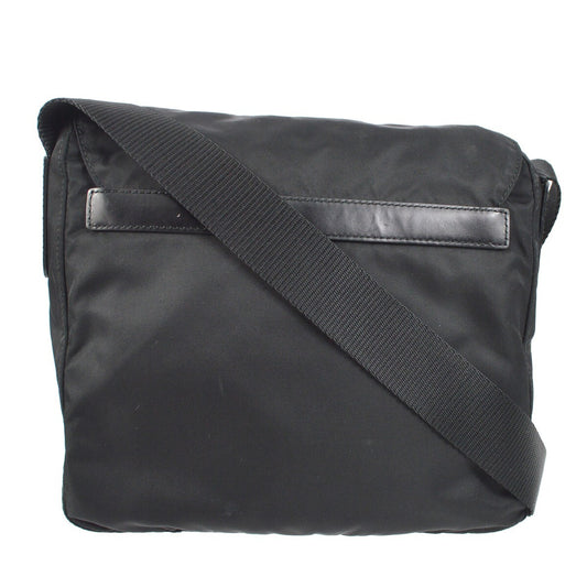 Prada Buckle Messenger Bag Tessuto, BLACK, NYLON, Shoulder bag