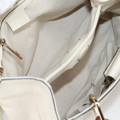 Gucci Bamboo shopper bag Leather, WHITE, LEATHER, Handbag