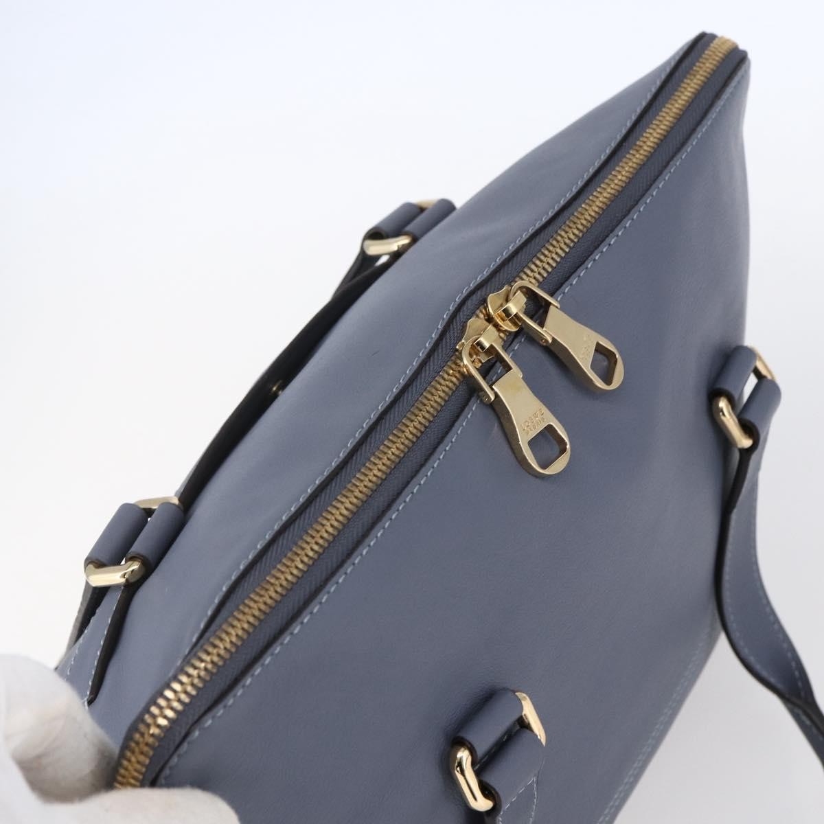 Loewe Anagram handbag Leather, BLUE, LEATHER, Handbag