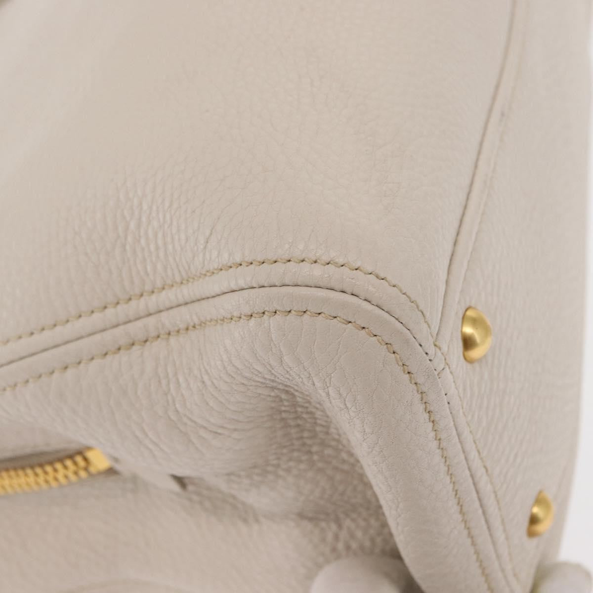 Miu Miu Phenix Convertible Tote Leather, WHITE, LEATHER, Handbag