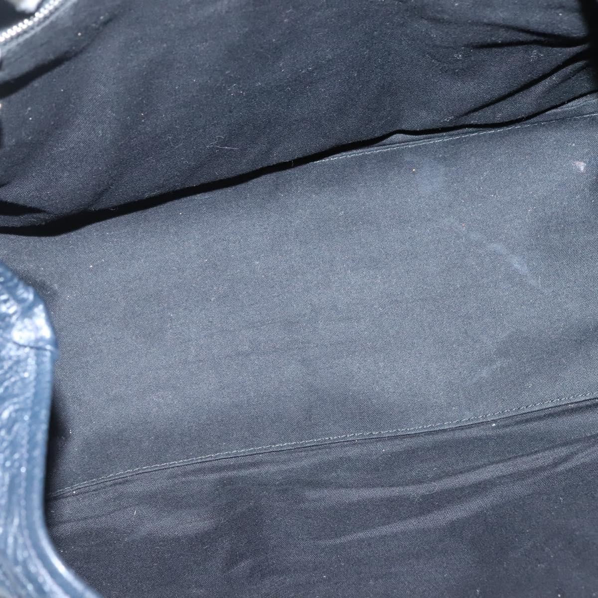 Balenciaga Navy Cabas Leather, BLACK, LEATHER, Tote bag