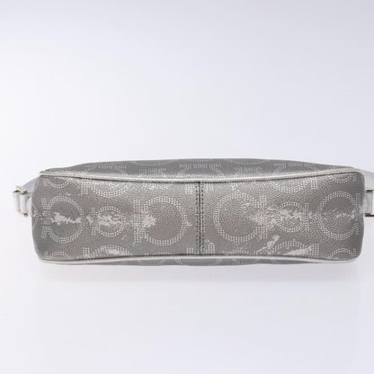Salvatore Ferragamo Gancini Shoulder Bag Leather, SILVER, LEATHER, Shoulder bag