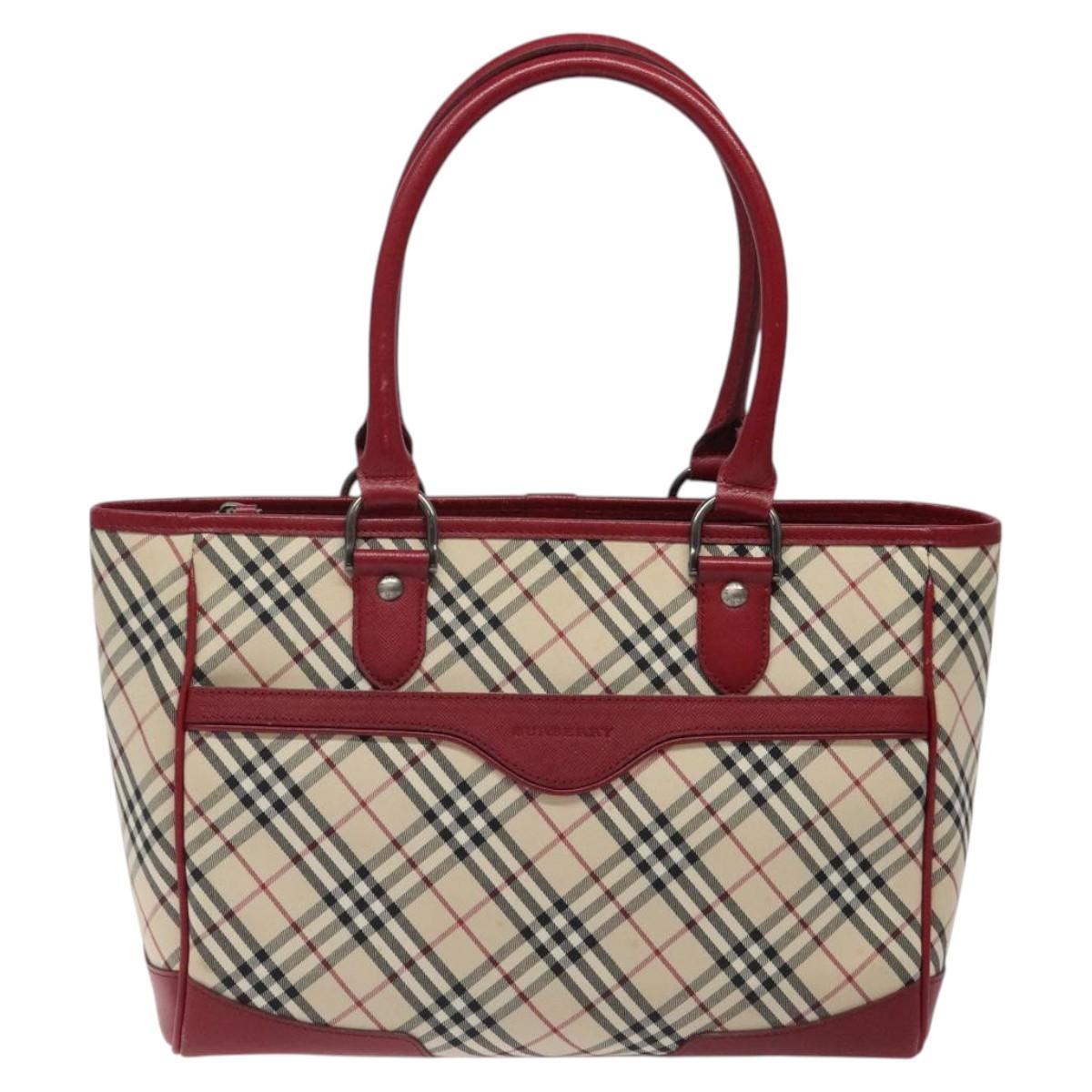 Burberry Nova Check Tote Leather, BEIGE, CANVAS, Tote bag