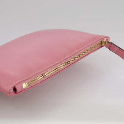 Valentino Garavani Zip Pouch Leather, PINK, LEATHER, Clutche & pouche