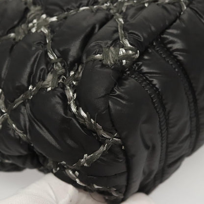 Chanel Tweed on Stitch Zip Tote Quilted Nylon, BLACK, NYLON, Shoulder bag