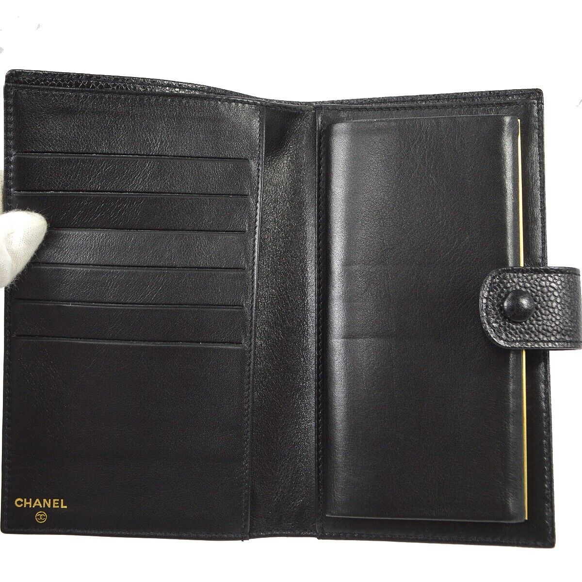 Chanel Timeless CC French Wallet Caviar, BLACK, LEATHER, Wallets