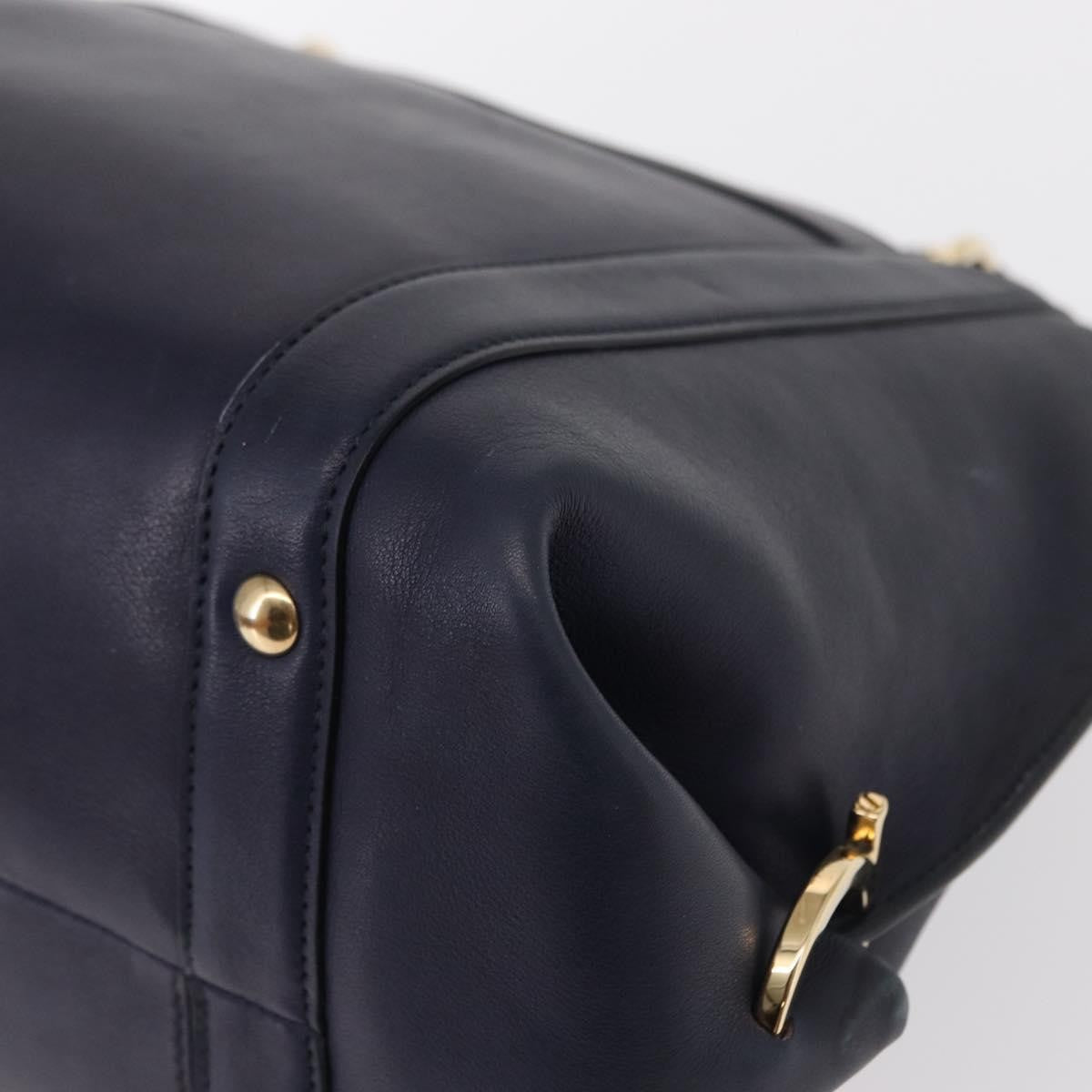 Salvatore Ferragamo Suzanna Satchel Smooth Leather, NAVY, LEATHER, Handbag