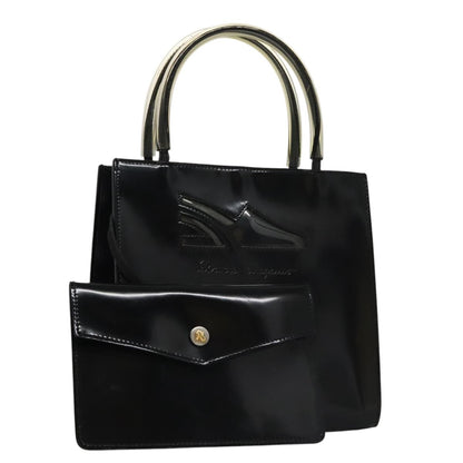 Salvatore Ferragamo Shopper Tote Patent Leather, BLACK, PATENT_LEATHER, Tote bag