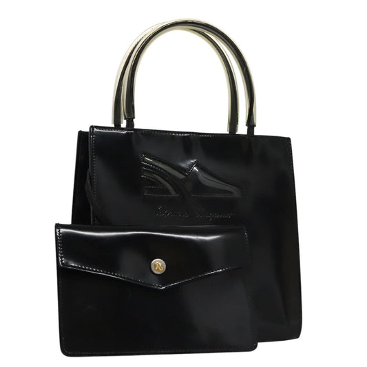 Salvatore Ferragamo Shopper Tote Patent Leather, BLACK, PATENT_LEATHER, Tote bag