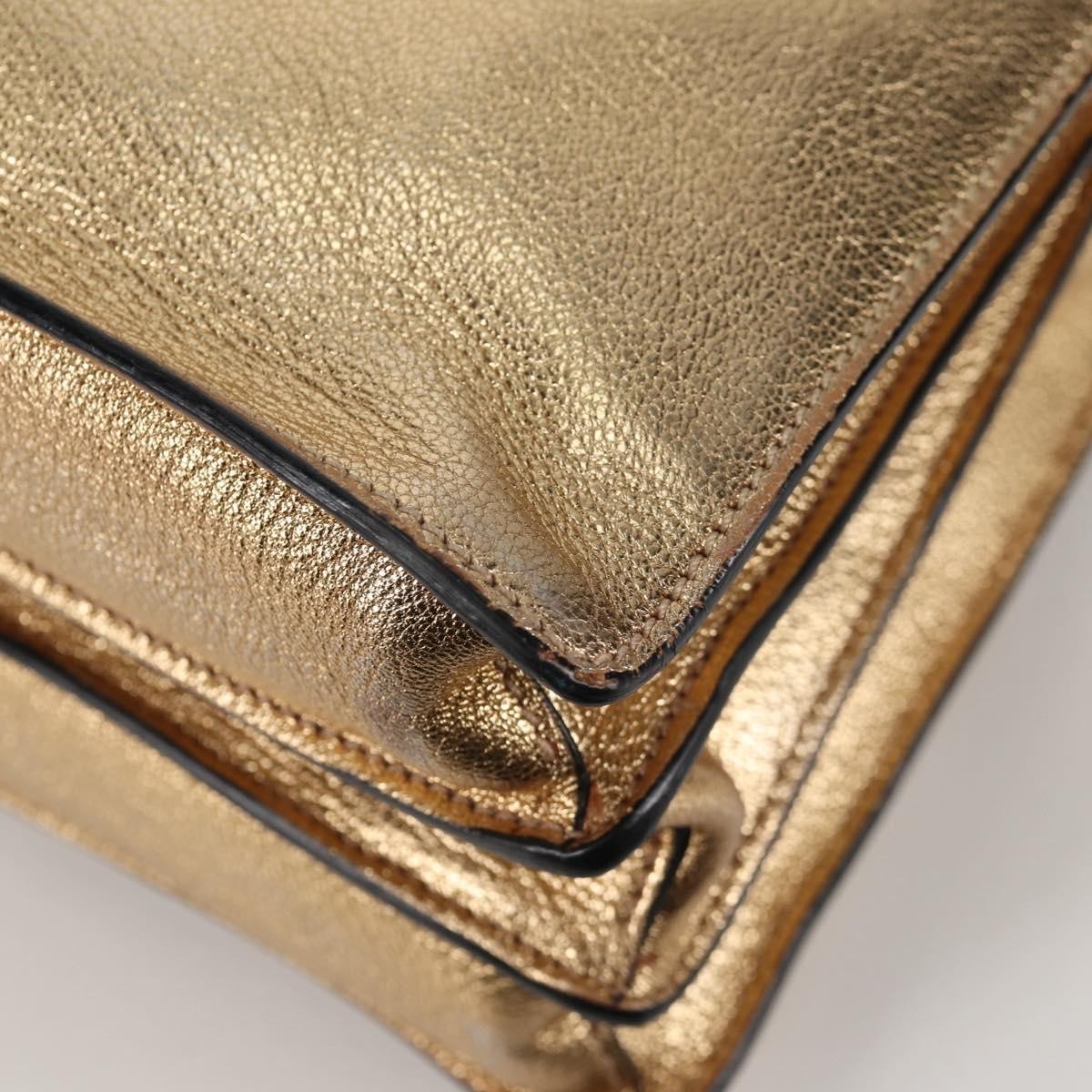 Miu Miu Madras Convertible Compartment Tote Leather, GOLD, LEATHER, Tote bag