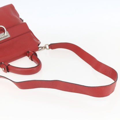 Salvatore Ferragamo Sofia Satchel Grainy Leather, RED, LEATHER, Handbag