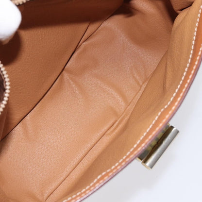 Celine Vintage Convertible Macadam Turnlock Shoulder Bag Canvas and Leather, BROWN, CANVAS, Shoulder bag