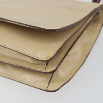 Prada Flap Shoulder Bag Leather, BEIGE, LEATHER, Shoulder bag