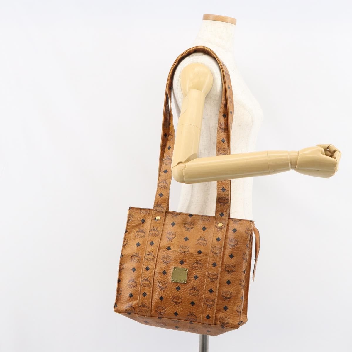 MCM Vintage Visetos Tote bag Canvas, BROWN, CANVAS, Tote bag