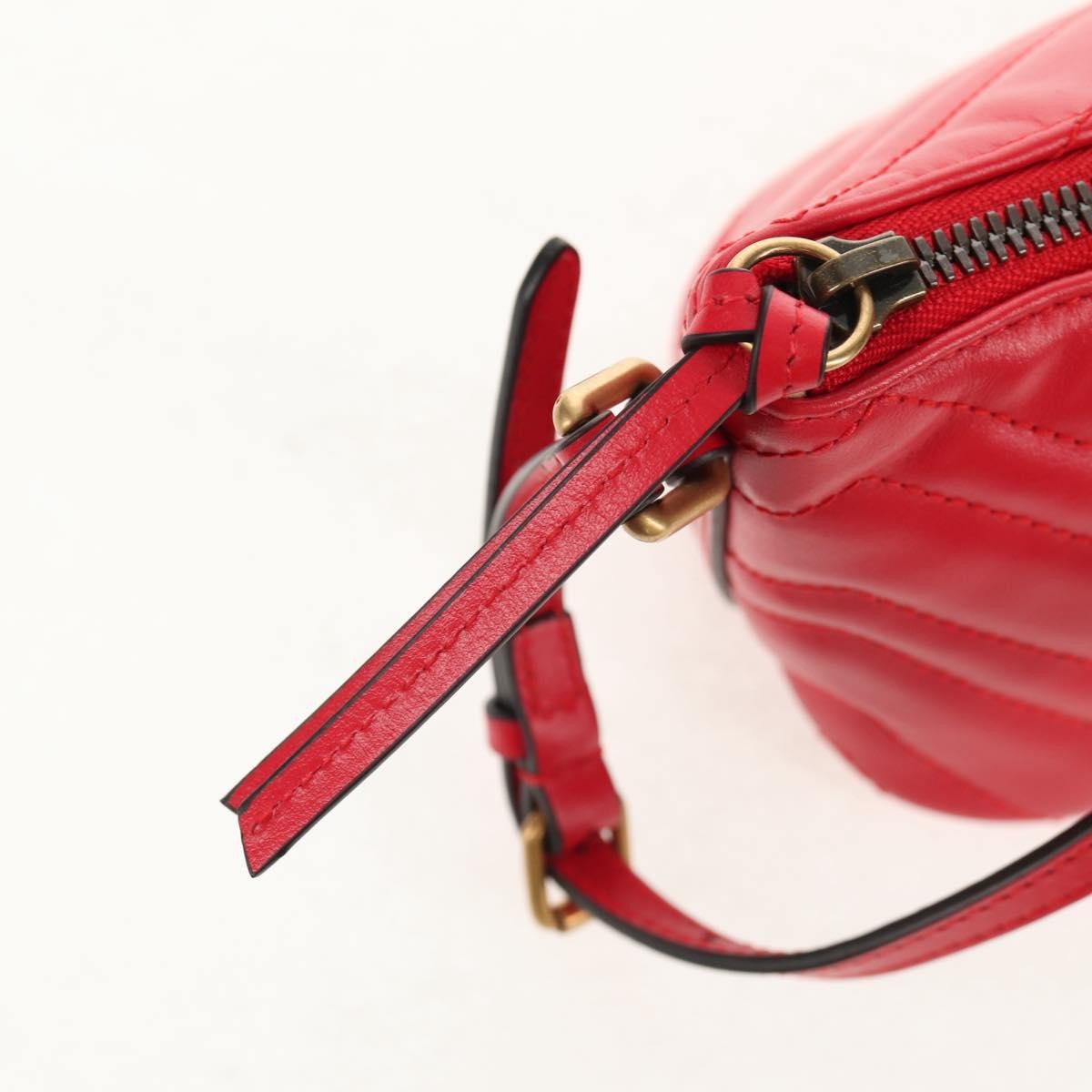 Gucci GG Marmont Pochette Shoulder Bag Matelasse Leather, RED, LEATHER, Clutche & pouche