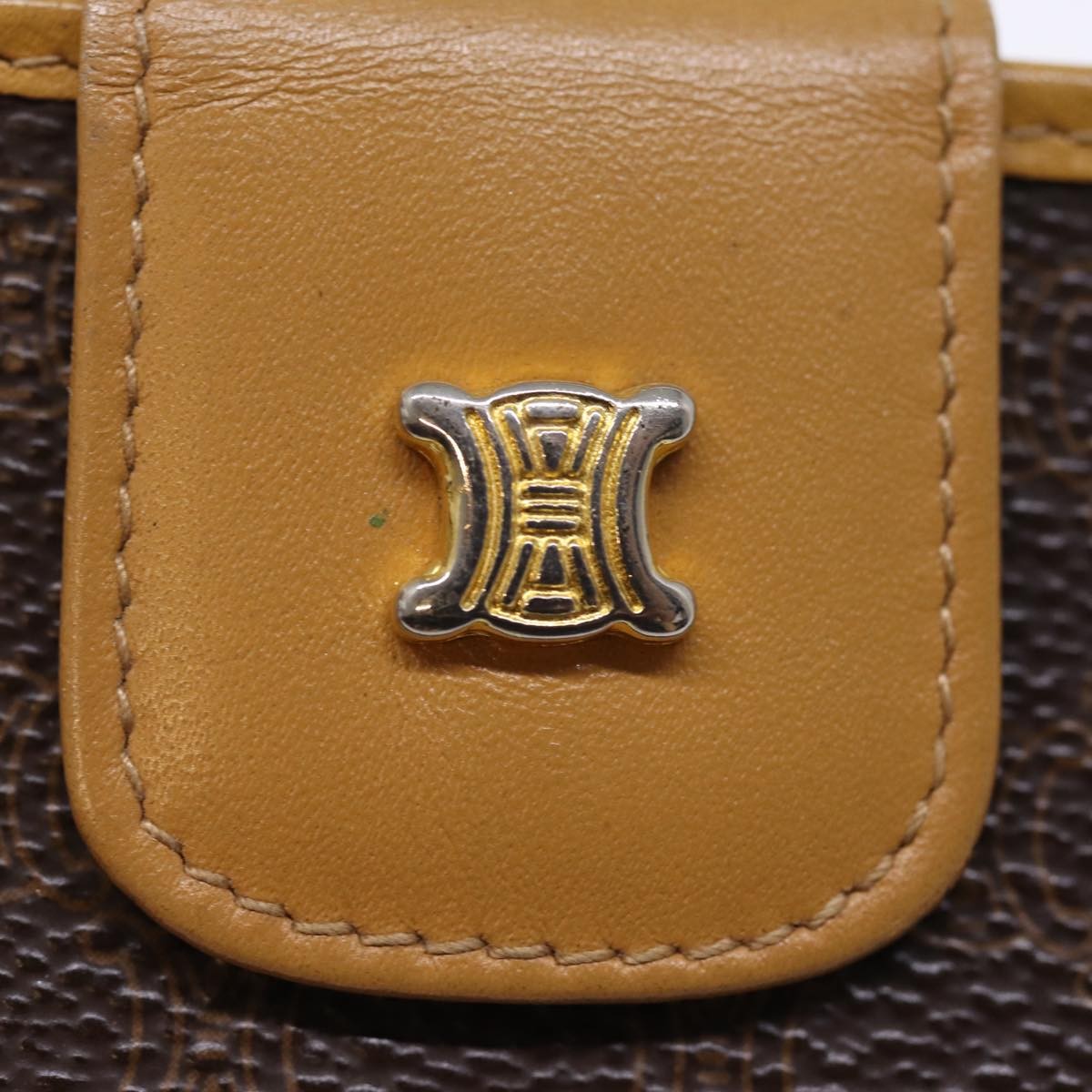 Celine Bifold Flat Wallet Leather, BROWN, CANVAS, Wallets