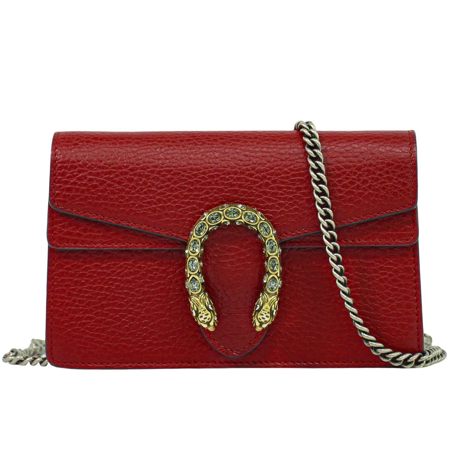 Gucci Dionysus Bag Leather, RED, LEATHER, Crossbody bag