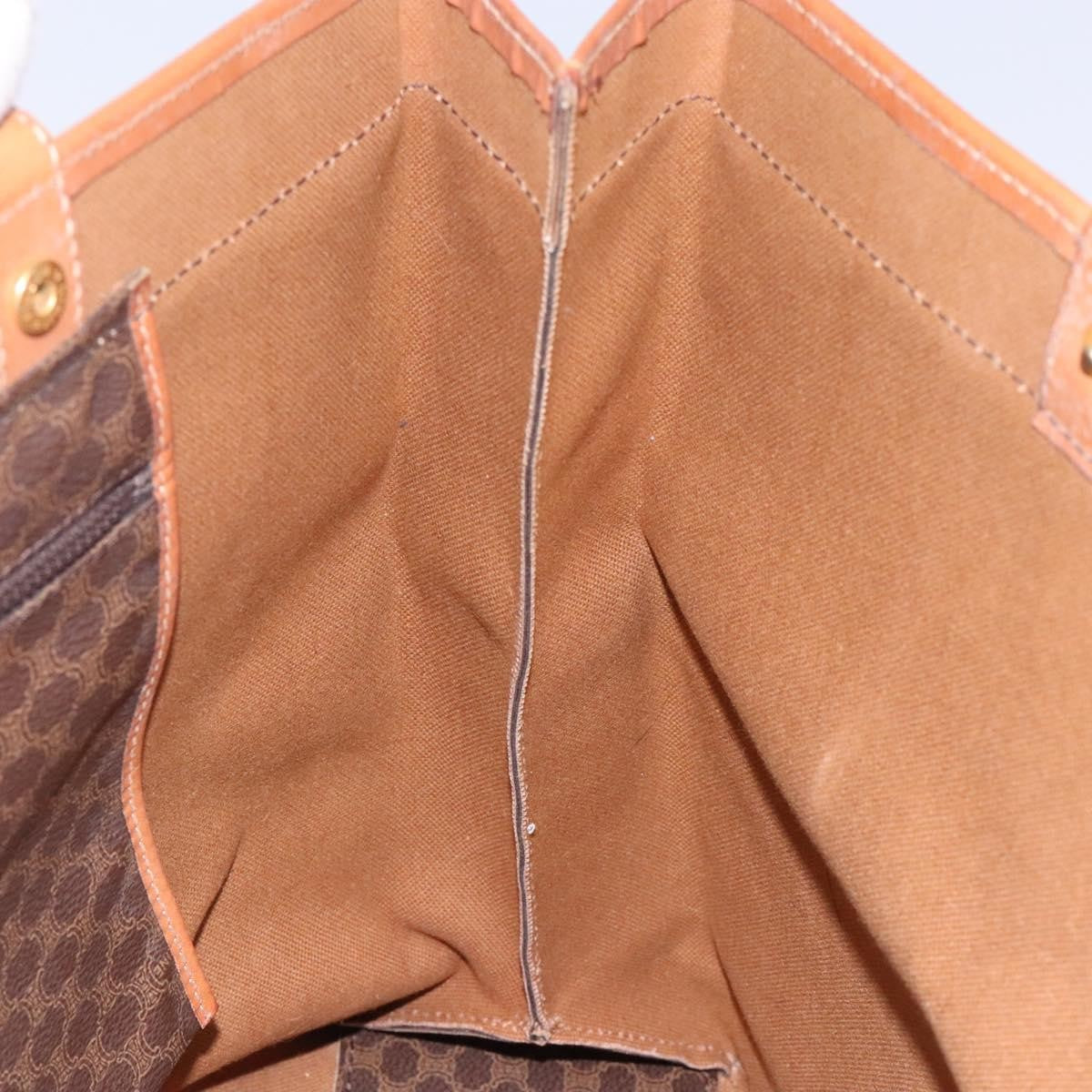 Celine Vintage Macadam Handbag Leather, BROWN, PVC,Leather,Canvas, Handbag