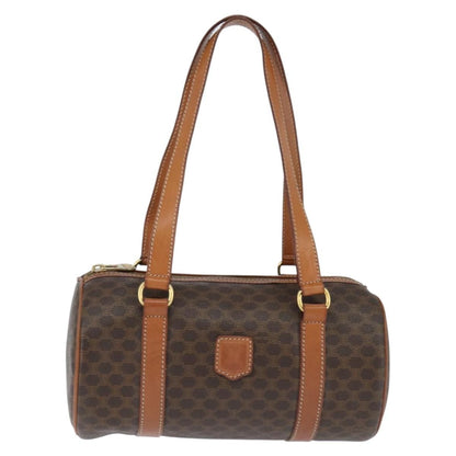 Celine Vintage Macadam Shoulder Bag Canvas and Leather, BROWN, CANVAS, Shoulder bag