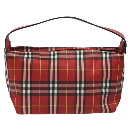 Burberry Nova Check Handbag Leather and Nylon, Red, Nylon, Handbag