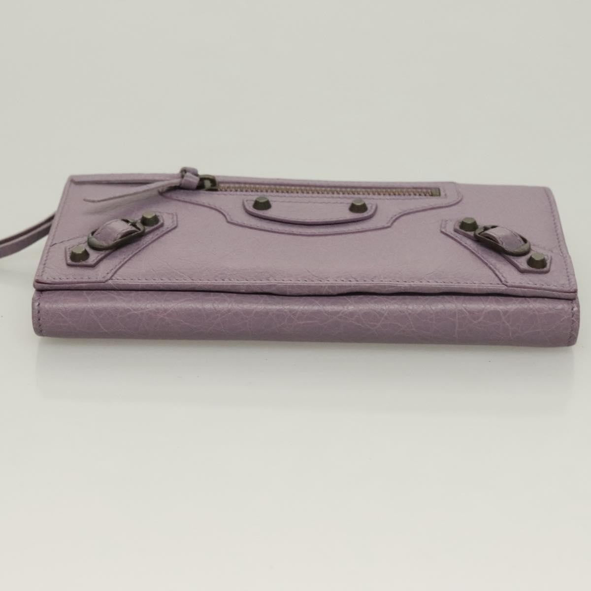 Balenciaga Classic Continental Zip Around Wallet Leather, PURPLE, LEATHER, Wallets