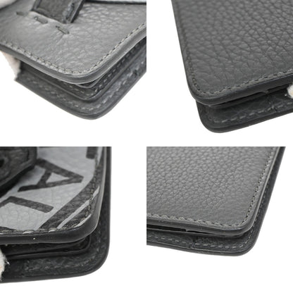 Fendi logo zip pouch FF Printed Leathear, GRAY, LEATHER, Clutche & pouche