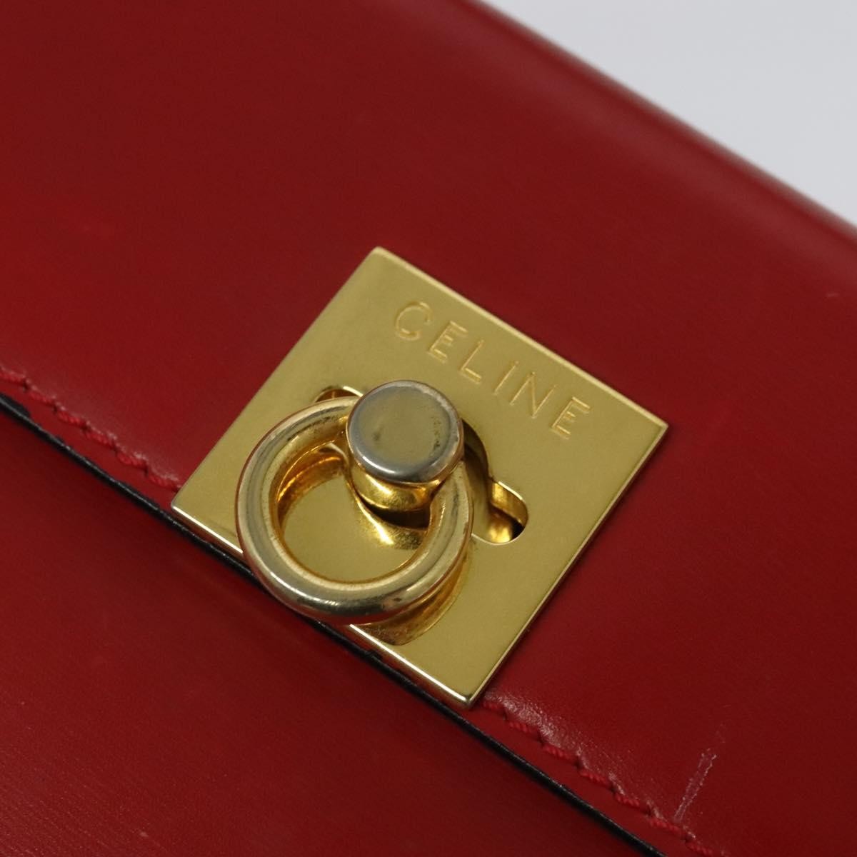 Celine Vintage Logo Top Handle Bag Leather, RED, LEATHER, Handbag