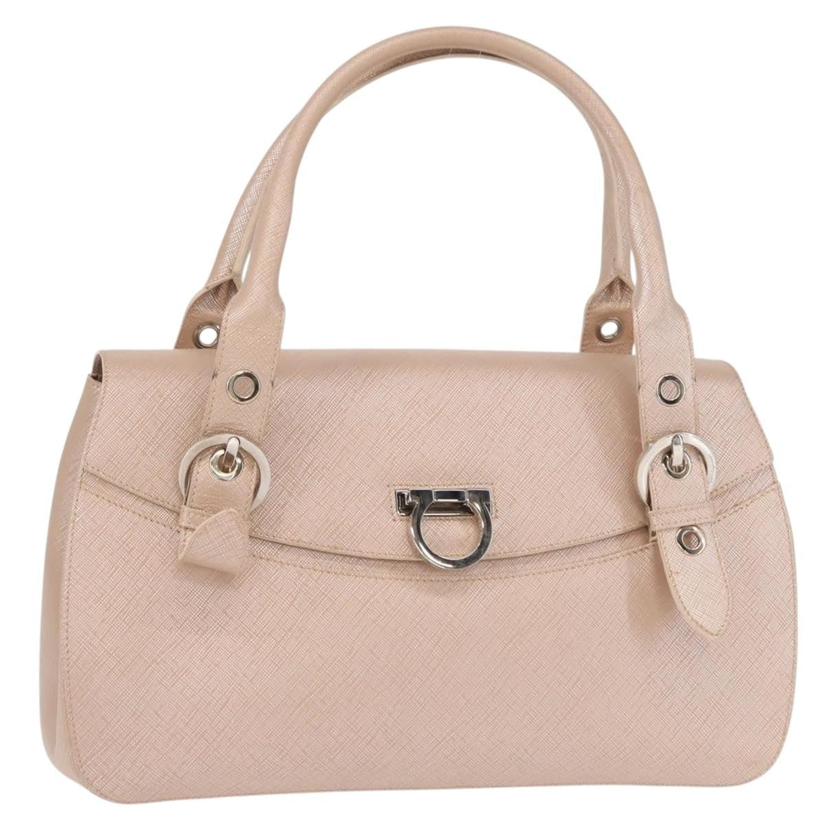 Salvatore Ferragamo Gancini Shoulder Bag Leather, PINK, LEATHER, Shoulder bag