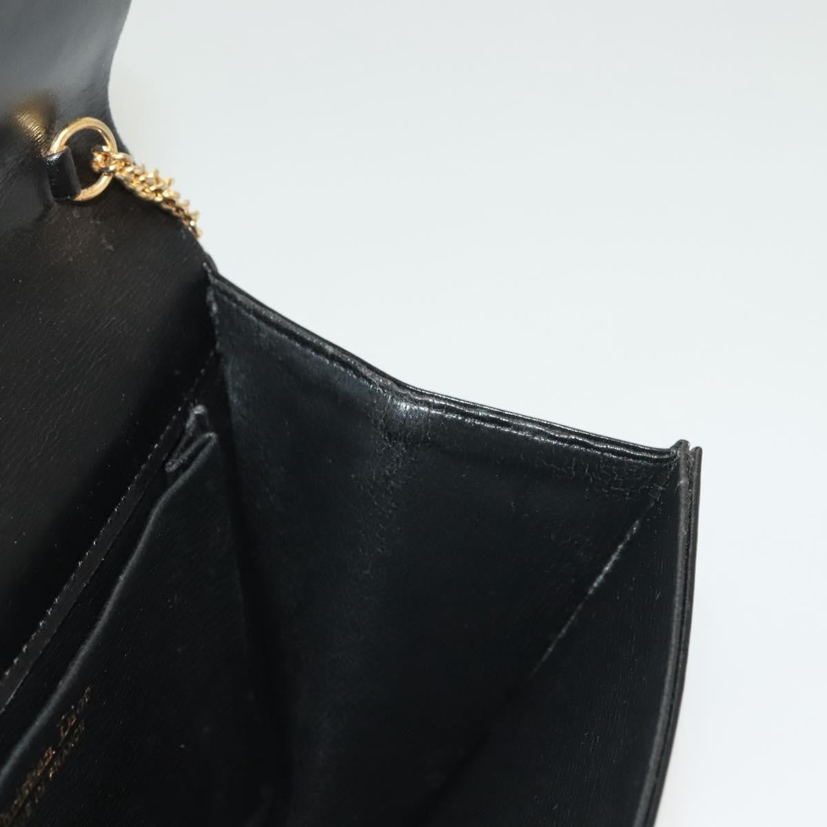 Christian Dior Vintage Chain Flap Shoulder Bag Leather, BLACK, LEATHER, Shoulder bag