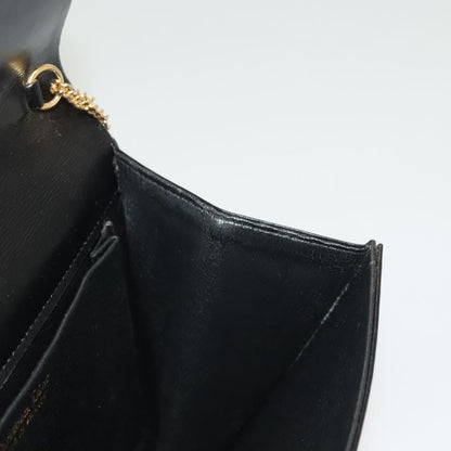 Christian Dior Vintage Chain Flap Shoulder Bag Leather, BLACK, LEATHER, Shoulder bag