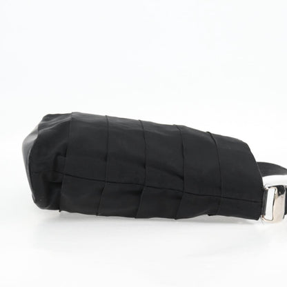 Salvatore Ferragamo Vala Shoulder Bag Nylon, BLACK, CANVAS, Shoulder bag